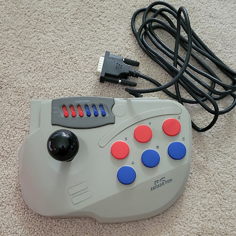 Arcade Controller - Gray with Red and Blue Accents